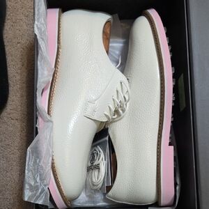 G/FORE White and Pink Men's Oxfords